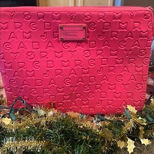 Marc Jacobs Vibrant Pink Embossed Laptop Sleeve